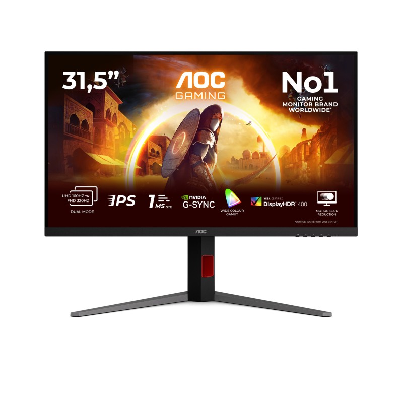 AOC G4 U32G4U écran plat de PC 80 cm (31.5") 3840 x 2160 pixels 4K Ultra HD Noir, Rouge