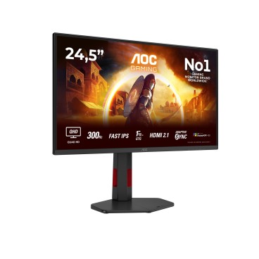 AOC G4 Q25G4SR écran plat de PC 62,2 cm (24.5") 2560 x 1440 pixels Quad HD LED Noir, Rouge