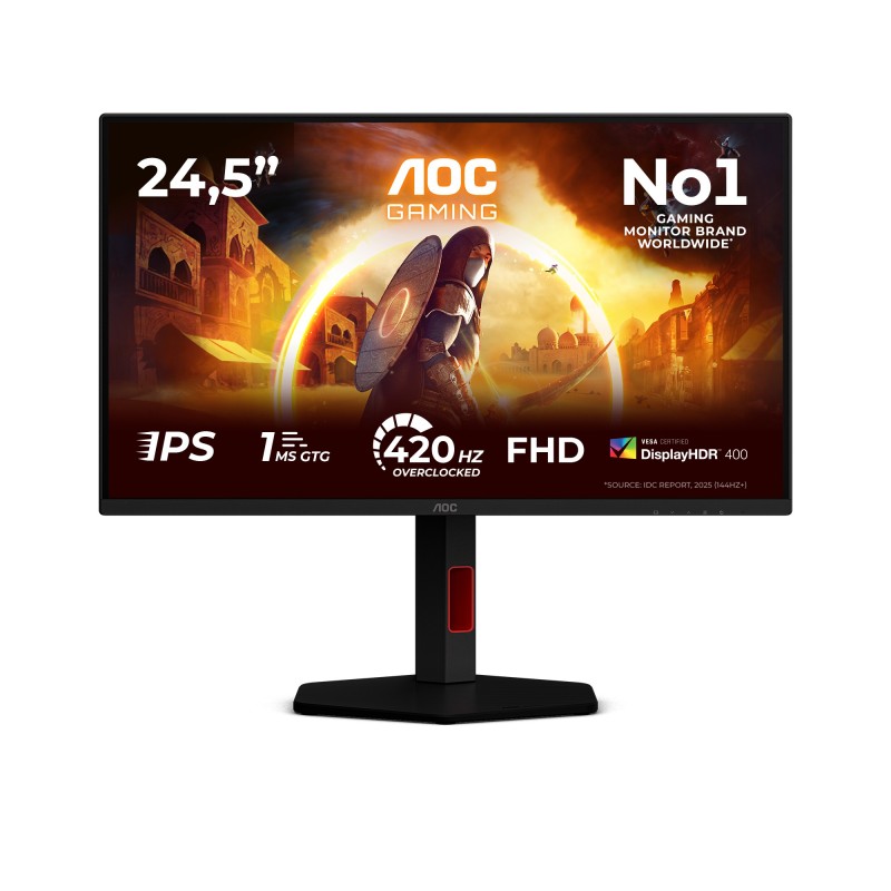 AOC G4 25G4KUR écran plat de PC 62,2 cm (24.5") 1920 x 1080 pixels Full HD LED Noir, Rouge