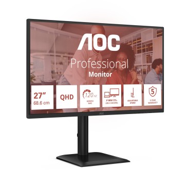 AOC E4 Q27E4CV écran plat de PC 68,6 cm (27") 2560 x 1440 pixels Quad HD LED Noir