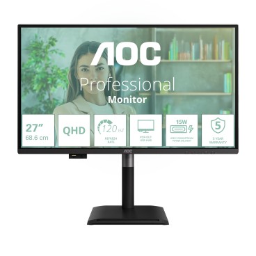 AOC Q27P4U écran plat de PC 68,6 cm (27") 2560 x 1440 pixels Wide Quad HD Noir