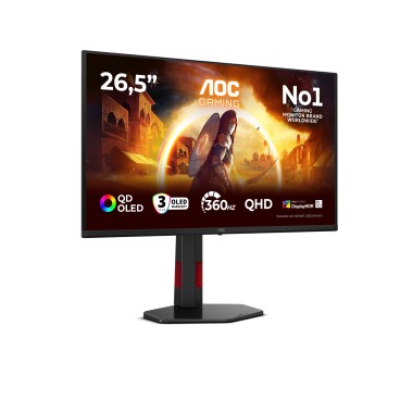 AOC G4 Q27G4SDR écran plat de PC 67,3 cm (26.5") 2560 x 1440 pixels Quad HD QD-OLED Noir, Rouge