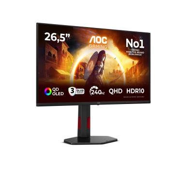 AOC G4 Q27G4ZDR écran plat de PC 67,3 cm (26.5") 2560 x 1440 pixels Quad HD QD-OLED Noir, Rouge