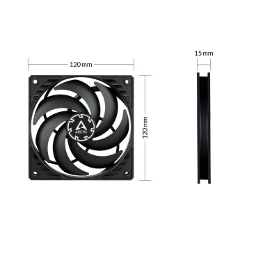 ARCTIC P12 Slim PWM PST Boitier PC Ventilateur 12 cm Noir 1 pièce(s)