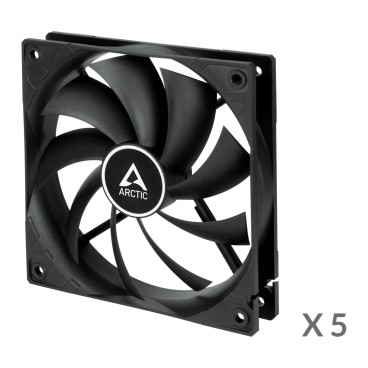ARCTIC F12 Boitier PC Ventilateur 12 cm Noir 5 pièce(s)