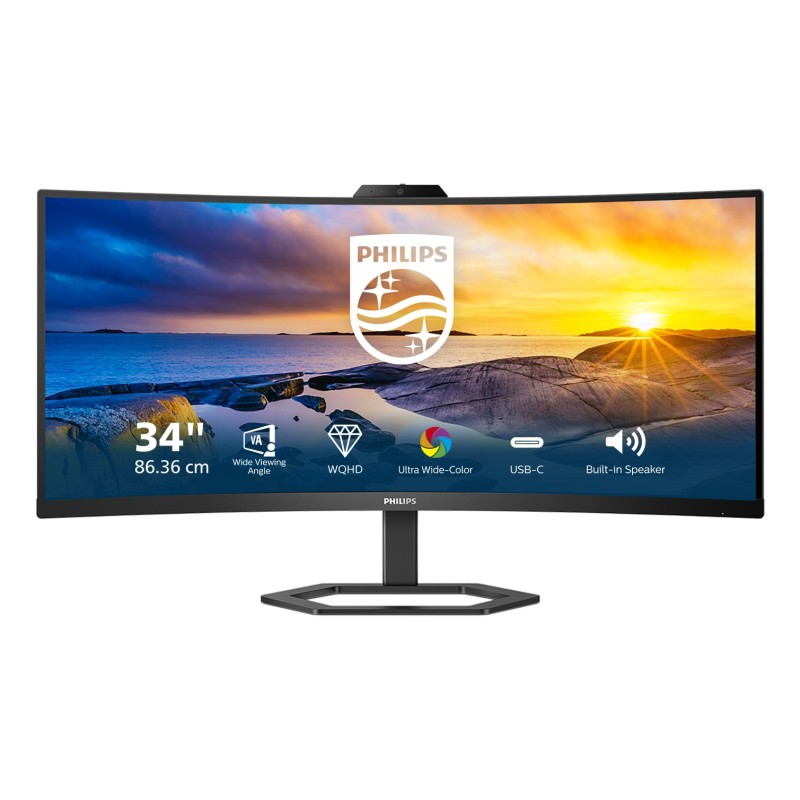 Philips 5000 series 34E1C5600HE 00 LED display 86,4 cm (34") 3440 x 1440 pixels 4K Ultra HD Noir