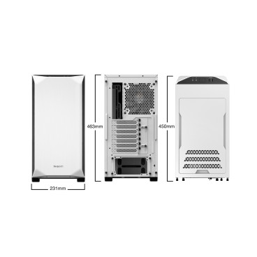 be quiet! Pure Base 500 blanc | Boîtier PC vitré, Mini ATX   Micro ATX   ATX, 2 ventilateurs Pure Wings 2 140 mm