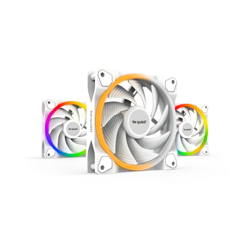 be quiet! Light Wings 120 mm PWM | Ventilateur PC ARGB high-speed White, Pack de 3