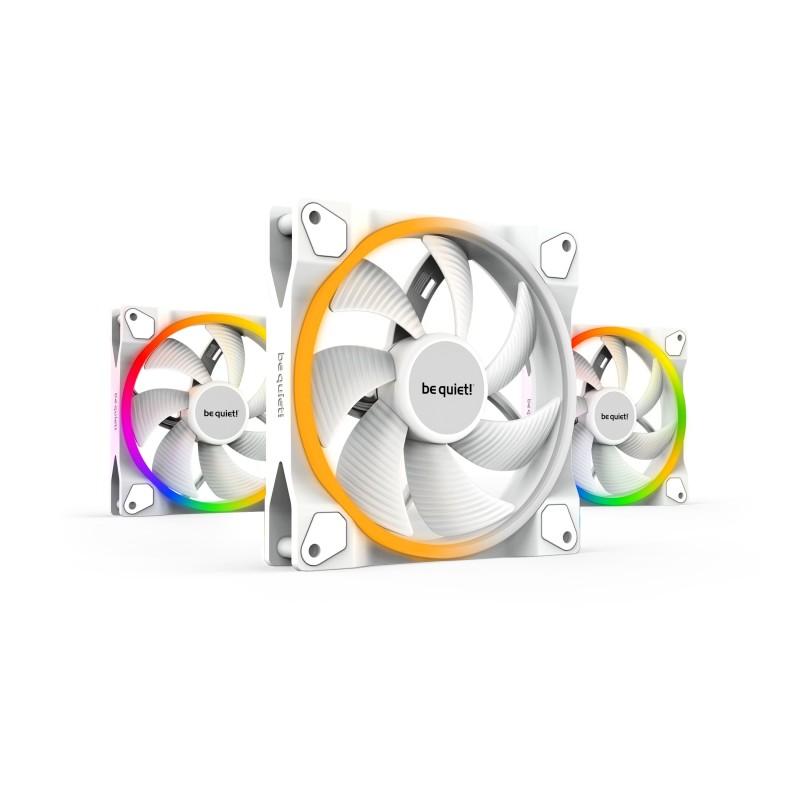 be quiet! Light Wings 140 mm PWM | Ventilateur PC ARGB White, Pack de 3