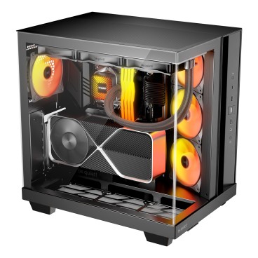 be quiet! Light Base 500 Noir | Boîtier PC ARGB vitré, Mini ITX   Micro ATX   ATX, 4 ventilateurs Light Wings LX 120 mm