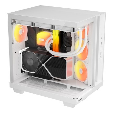 be quiet! Light Base 500 Blanc | Boîtier PC ARGB vitré, Mini ITX   Micro ATX   ATX, 4 ventilateurs Light Wings LX 120 mm