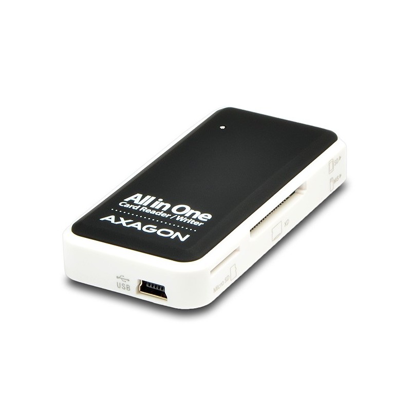 Axagon CRE-X1 lecteur de carte mémoire USB 2.0 Noir, Blanc