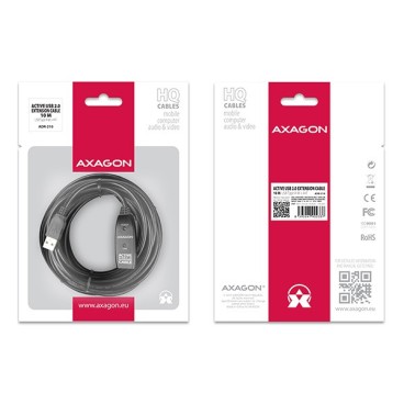 Axagon ADR-210 câble USB USB 2.0 10 m USB A 0,48 Gbit s Noir