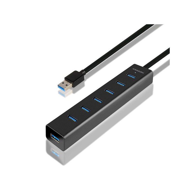 Axagon HUE-SA7BP hub & concentrateur USB 3.2 Gen 1 (3.1 Gen 1) Type-A 5000 Mbit s Noir