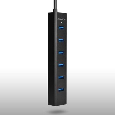 Axagon HUE-SA7BP hub & concentrateur USB 3.2 Gen 1 (3.1 Gen 1) Type-A 5000 Mbit s Noir