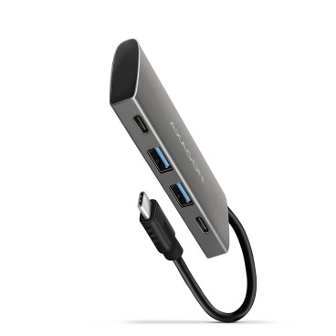 Axagon HMC-4G2 hub & concentrateur USB 3.2 Gen 2 (3.1 Gen 2) Type-C 10000 Mbit s Gris