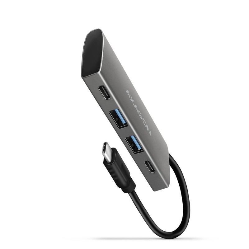 Axagon HMC-4G2 hub & concentrateur USB 3.2 Gen 2 (3.1 Gen 2) Type-C 10000 Mbit s Gris