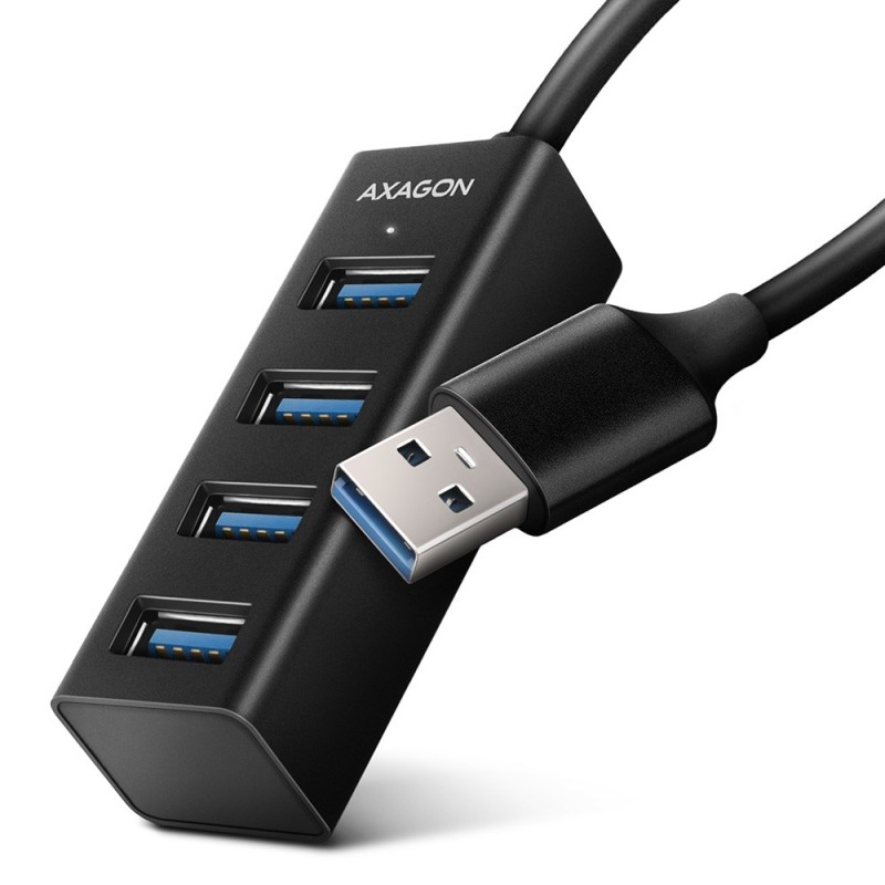 Axagon HUE-M1A hub & concentrateur USB 3.2 Gen 1 (3.1 Gen 1) Type-A 5000 Mbit s Noir