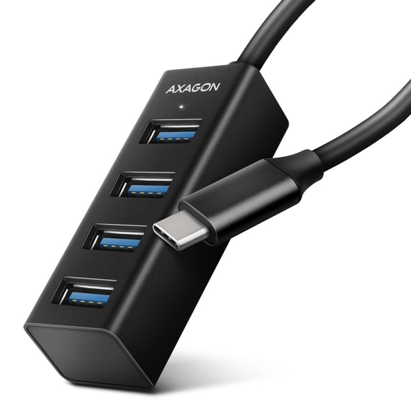 Axagon HUE-M1C hub & concentrateur USB 3.2 Gen 1 (3.1 Gen 1) Type-C 5000 Mbit s Noir