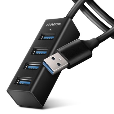 Axagon HUE-M1AL hub & concentrateur USB 3.2 Gen 1 (3.1 Gen 1) Type-A 5000 Mbit s Noir