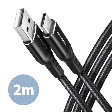 Axagon BUCM-AM20AB câble USB USB 2.0 2 m USB A USB C 0,48 Gbit s Noir