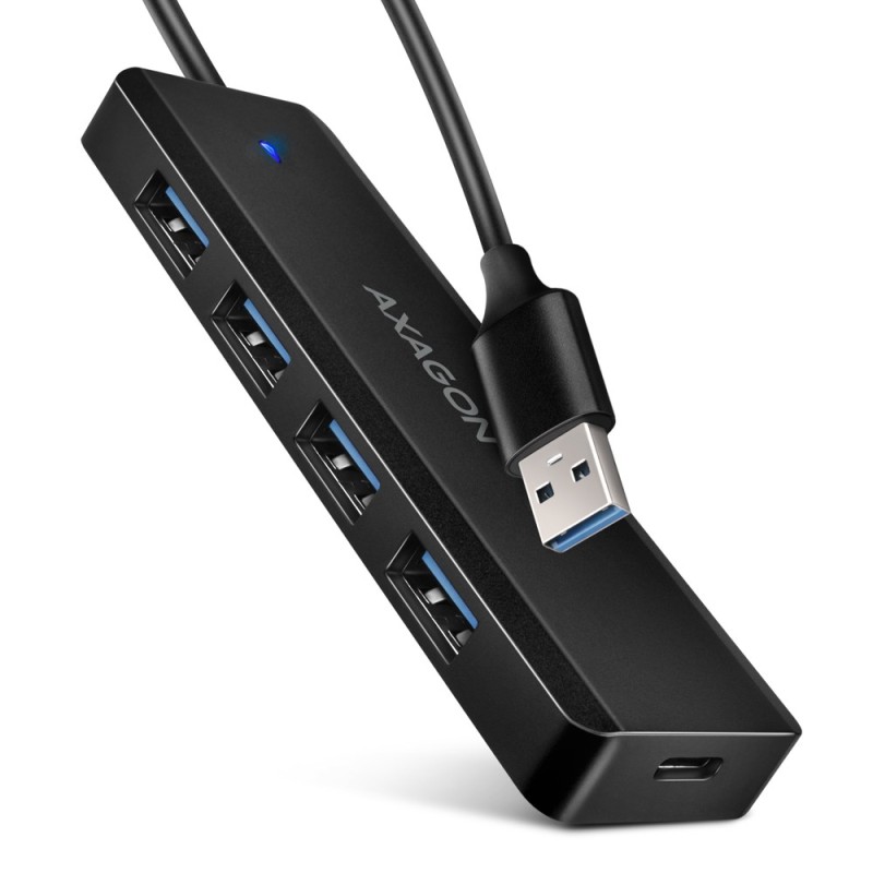 Axagon HUE-C1A hub & concentrateur USB 3.2 Gen 1 (3.1 Gen 1) Type-A 5000 Mbit s Noir