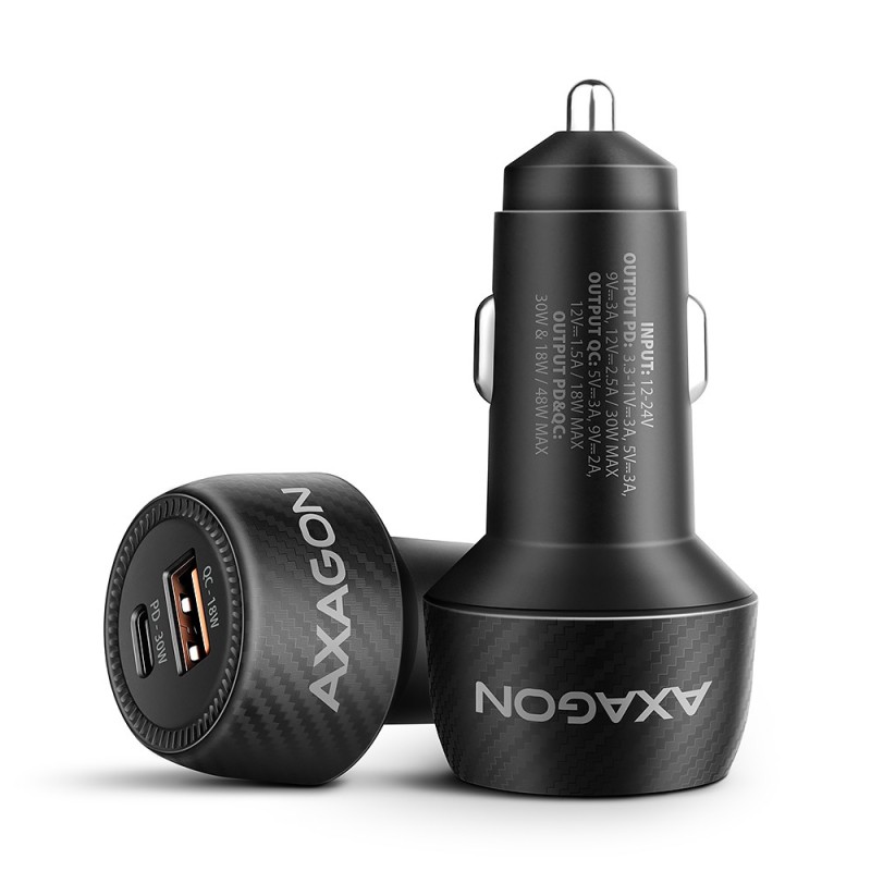 Axagon PWC-PQ48 chargeur d'appareils mobiles Universel Noir Allume-cigare Charge rapide Auto