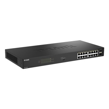 D-Link DGS-1018P Non-géré Gigabit Ethernet (10 100 1000) Connexion Ethernet, supportant l'alimentation via ce port (PoE) Noir