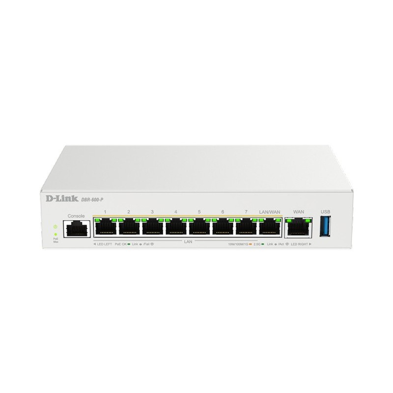 D-Link DBR-600-P B Routeur connecté 2.5 Gigabit Ethernet Blanc