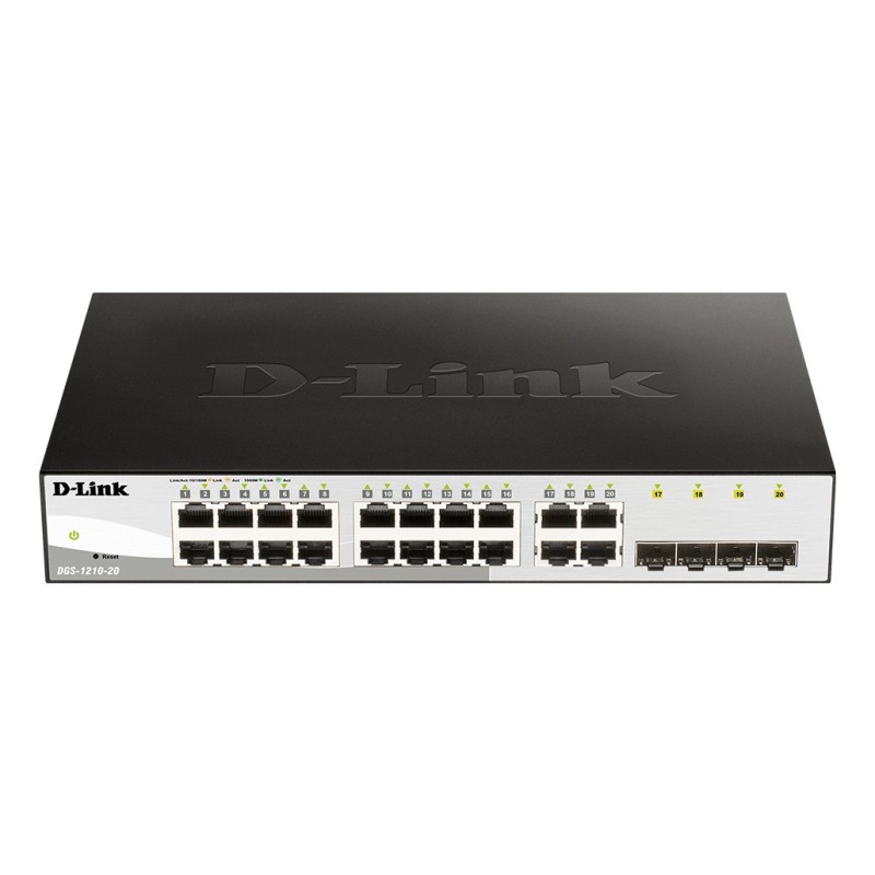 D-Link DGS-1210-20 Géré L2 Gigabit Ethernet (10 100 1000) 1U Noir