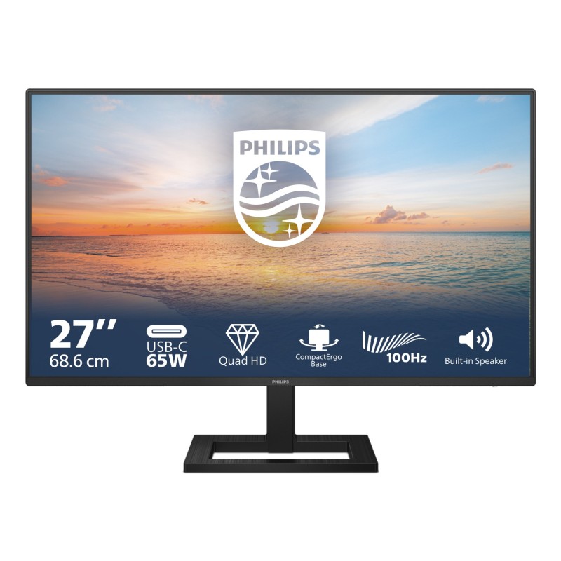 Philips 1000 series 27E1N1600AE 00 écran plat de PC 68,6 cm (27") 2560 x 1440 pixels Quad HD LCD Noir