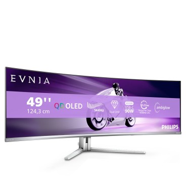 Philips Evnia 8000 49M2C8900L 00 écran plat de PC 124,2 cm (48.9") 5120 x 1440 pixels Dual QHD QD-OLED Blanc