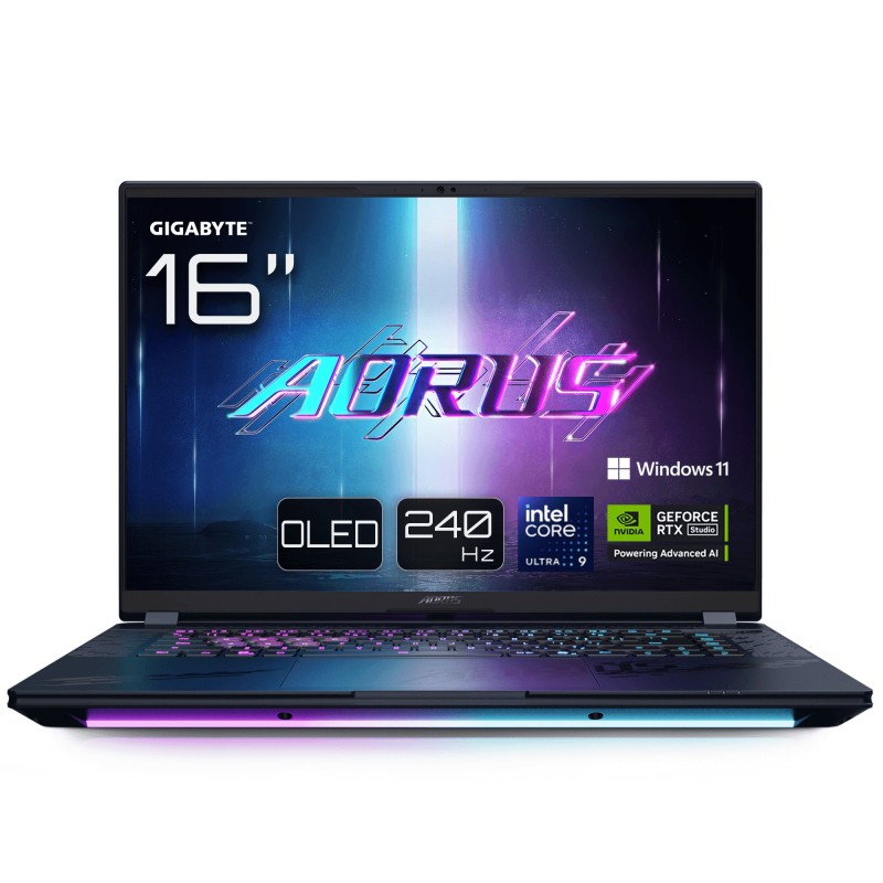 GIGABYTE AORUS MASTER 16 BXH Ordinateur Portable Gaming - 16,0“, 240Hz OLED, Intel Core 275HX, NVIDIA RTX 5070 Ti GPU, 32Go