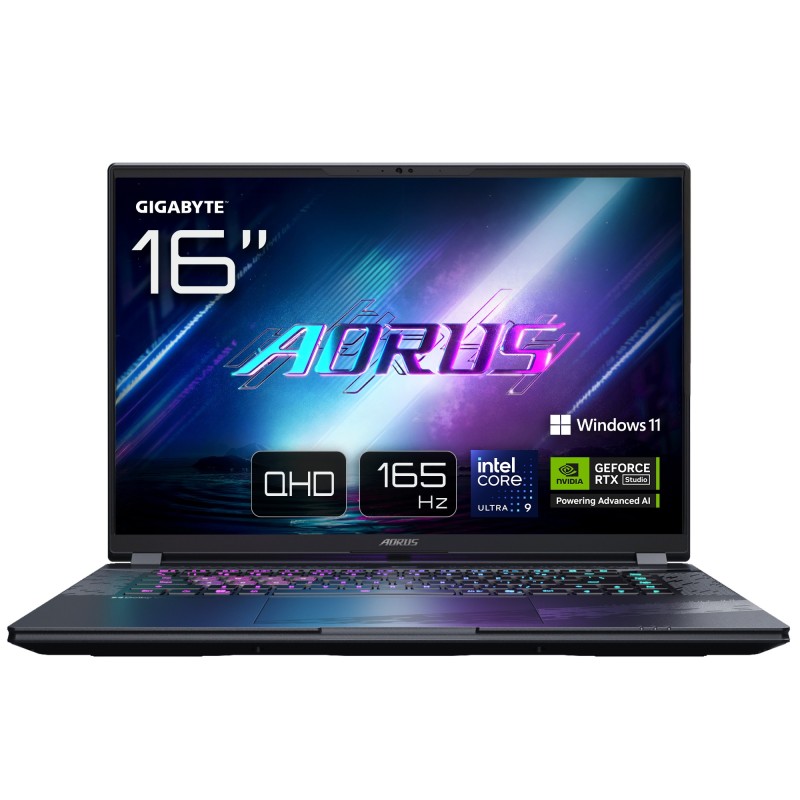 GIGABYTE AORUS ELITE 16 BWH Ordinateur Portable Gaming - 16,0“, 165Hz WQXGA, Intel Ultra 9 275HX, GPU NVIDIA RTX 5070, 32Go