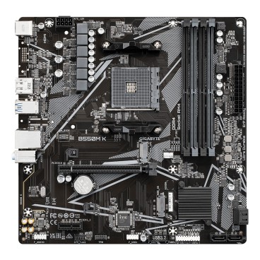 GIGABYTE B550M K Carte mère - Processeurs AMD Ryzen 5000, jusqu'à 4733 MHz DDR4, 1xPCIe 4.0 + 1xPCIe 3.0 M.2, LAN 1GbE, USB 3.2