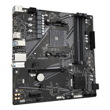 GIGABYTE B550M K Carte mère - Processeurs AMD Ryzen 5000, jusqu'à 4733 MHz DDR4, 1xPCIe 4.0 + 1xPCIe 3.0 M.2, LAN 1GbE, USB 3.2