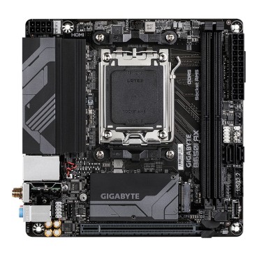 GIGABYTE B650I AX Carte mère - AMD Ryzen série 9000, VRM 5+2+1 phases, jusqu'à 6400 MHz DDR5 (OC), 1xPCIe 4.0 M.2, LAN 2,5 GbE,