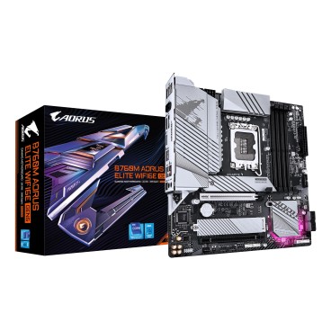 GIGABYTE B760M AORUS ELITE WIFI6E GEN5 Carte Mère – Compatible avec les processeurs Intel Core 14e génération, VRM numérique