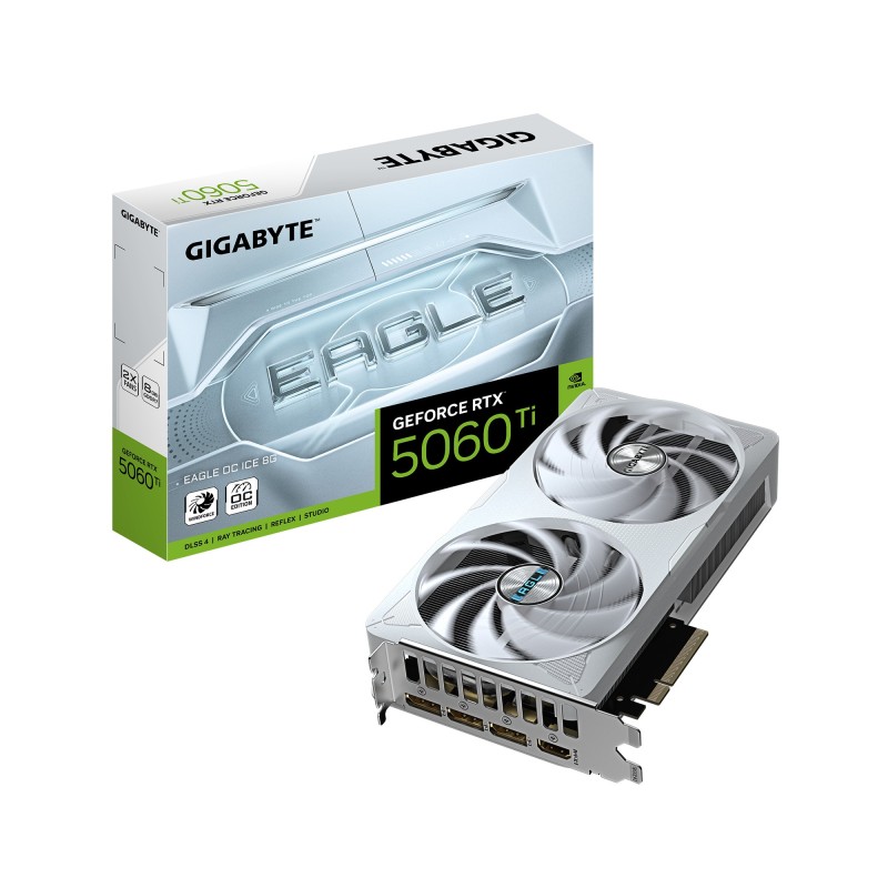 GIGABYTE GeForce RTX 5060 Ti EAGLE OC ICE 8G Carte Graphique – 8 Go GDDR7, 128 bits, PCI-E 5.0, 2617 MHz Fréquence du