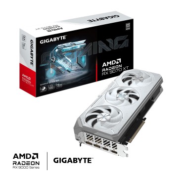 GIGABYTE Radeon RX 9070 XT GAMING OC ICE 16G Carte Graphique - 16GB GDDR6, 256bit, PCI-E 5.0, 3060 MHz Fréquence du cœur, 2 x