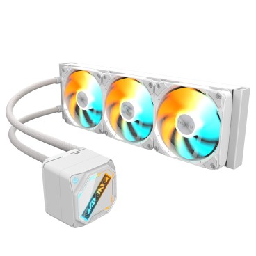 GIGABYTE GAMING 360 ICE Refroidisseur Liquide pour CPU - 3x120 mm Ventilateurs ARGB, Mécanisme d'emboîtement coulissant,