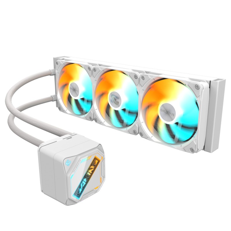 GIGABYTE GAMING 360 ICE Refroidisseur Liquide pour CPU - 3x120 mm Ventilateurs ARGB, Mécanisme d'emboîtement coulissant,