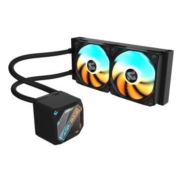 GIGABYTE GAMING 240 Refroidisseur Liquide pour CPU - 2x120mm Ventilateurs ARGB, mécanisme d’emboîtement coulissant,