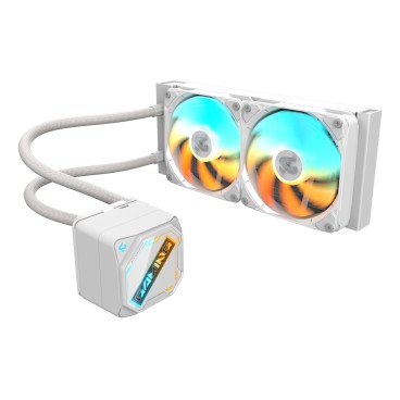 GIGABYTE GAMING 240 ICE Refroidisseur Liquide pour CPU - 2x120mm Ventilateurs ARGB, mécanisme d’emboîtement coulissant,
