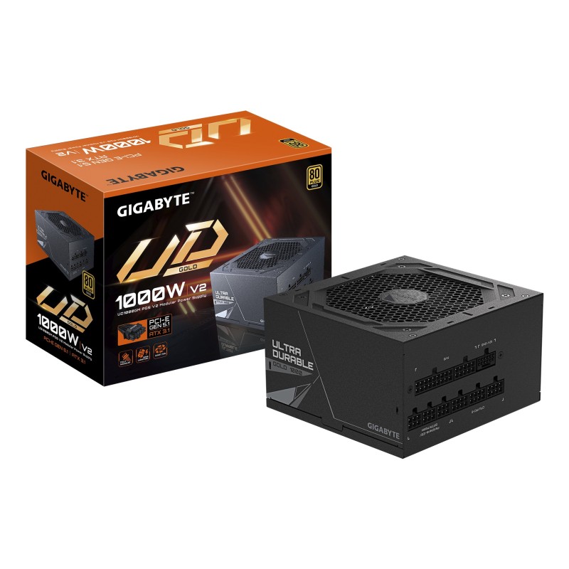 GIGABYTE UD1000GM PG5 V2 Bloc d’Alimentation – PCIe Gen 5.1, 80 PLUS Gold, Conception entièrement modulaire, Ventilateur 120