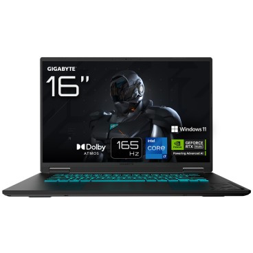 GIGABYTE GAMING A16 Ordinateur Portable – 16", 165Hz WUXGA, Intel Core i7-13620H, RTX 5050, 16Go DDR5 5200MHz, SSD Gen4 1To,