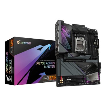 GIGABYTE X870E AORUS MASTER Carte Mère - Prend en charge les processeurs AMD Ryzen 9000, 16+2+2 phases VRM numérique, jusqu'à