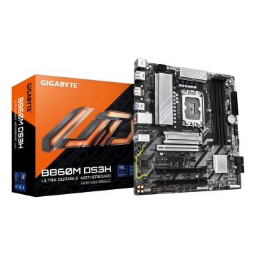 GIGABYTE B860M DS3H Carte mère - Processeurs Intel Core Ultra, VRM 5+1+2+1 phases, jusqu'à 9066MHz DDR5, 1xPCIe 5.0 + 1xPCIe