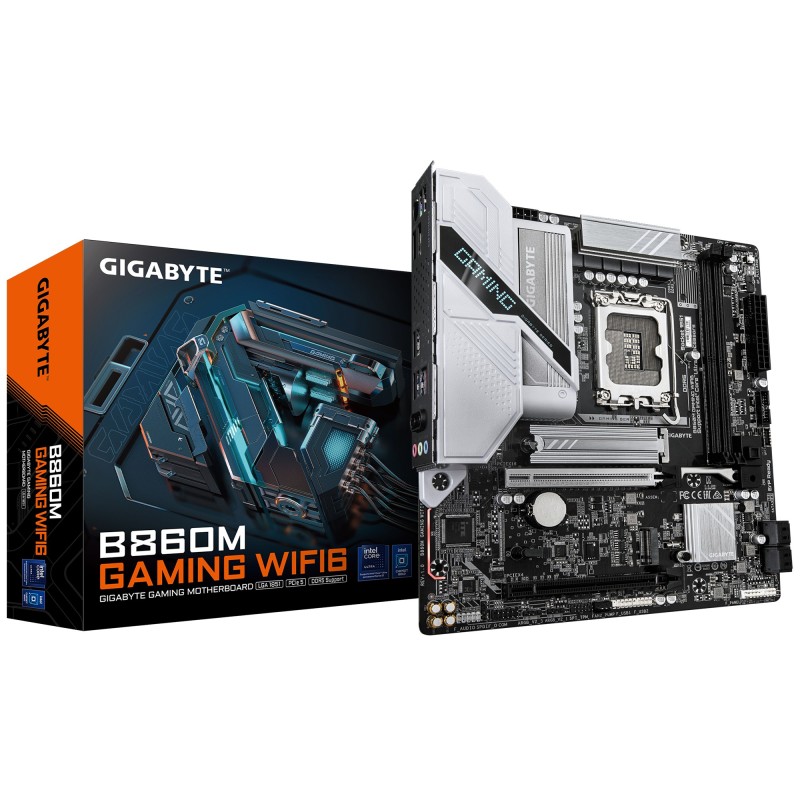 GIGABYTE B860M GAMING WIFI6 Carte Mère - Intel Core Ultra Series CPUs, 8+1+2 Phases VRM, jusqu’à 9066MHz DDR5, 1xPCIe 5.0 +
