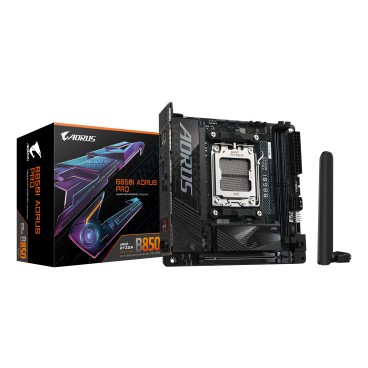 GIGABYTE B850I AORUS PRO Carte Mère - Processeurs AMD Ryzen Série 9000, VRM numérique 8+2+1 phases, jusqu'à 8400MHz DDR5 (OC),
